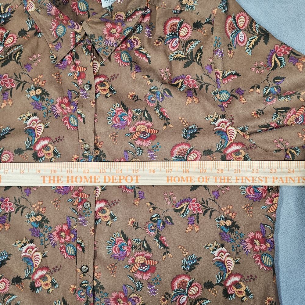 VTG White Stag Shirt Women XL Western Multicolor Floral Button Down LS Blouse - Picture 9 of 11